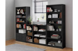HOME Maine Tall and Wide Extra Deep Bookcase - Black Ash.